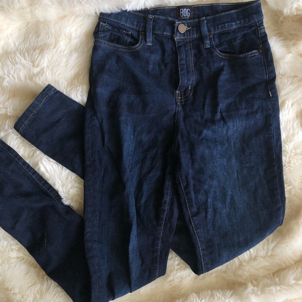 BDG dark blue wash high waist twig skinny jeans